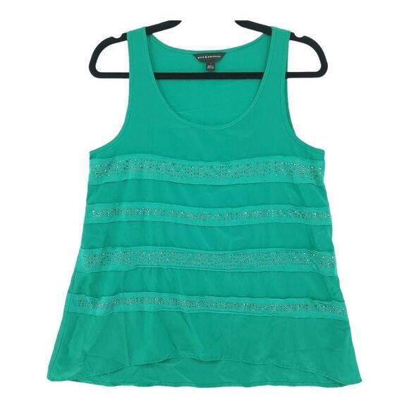 Rock & Republic Small Green Rhinestone Embellished Tank Top - Picture 1 of 7